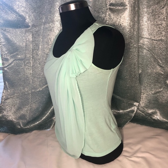 Forever 21 Pale Teal top with Ruffle overlay. - Picture 6 of 8